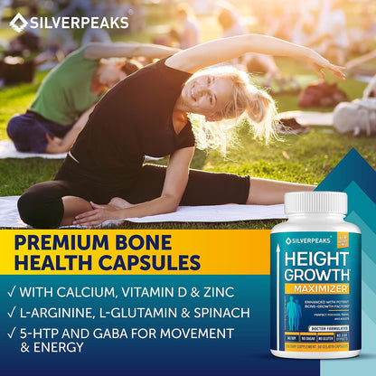 Height Growth Maximiser - Natural Pills to Help You Grow Taller - Calcium, Zinc, GABA & Vitamin D3 - 60 Capsules (Pack of 3)