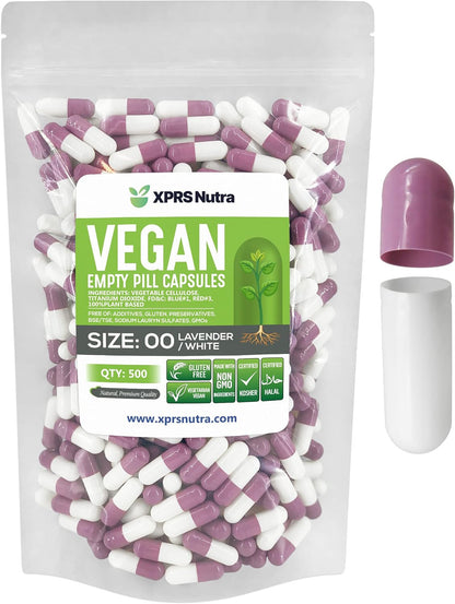 XPRS Nutra Size 00 Empty Capsules – 1000 Clear Vegan HPMC Capsules