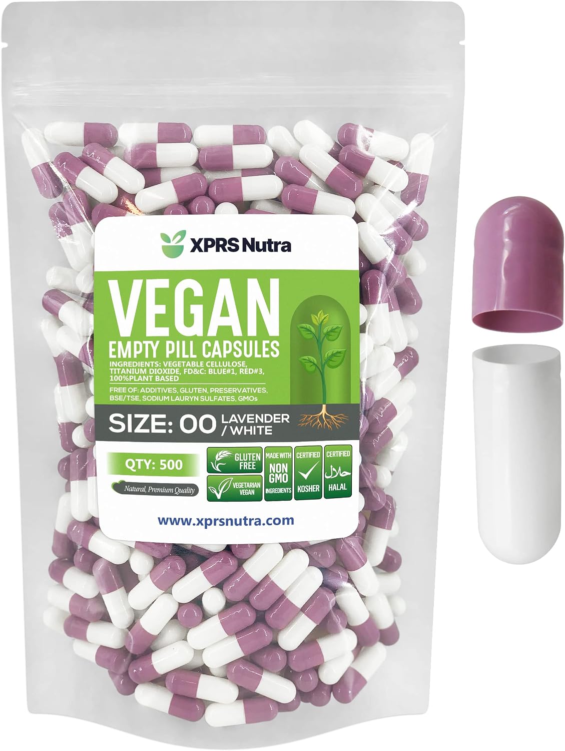 XPRS Nutra Size 00 Empty Capsules - 100 Count Vegan Capsules - görsel 8