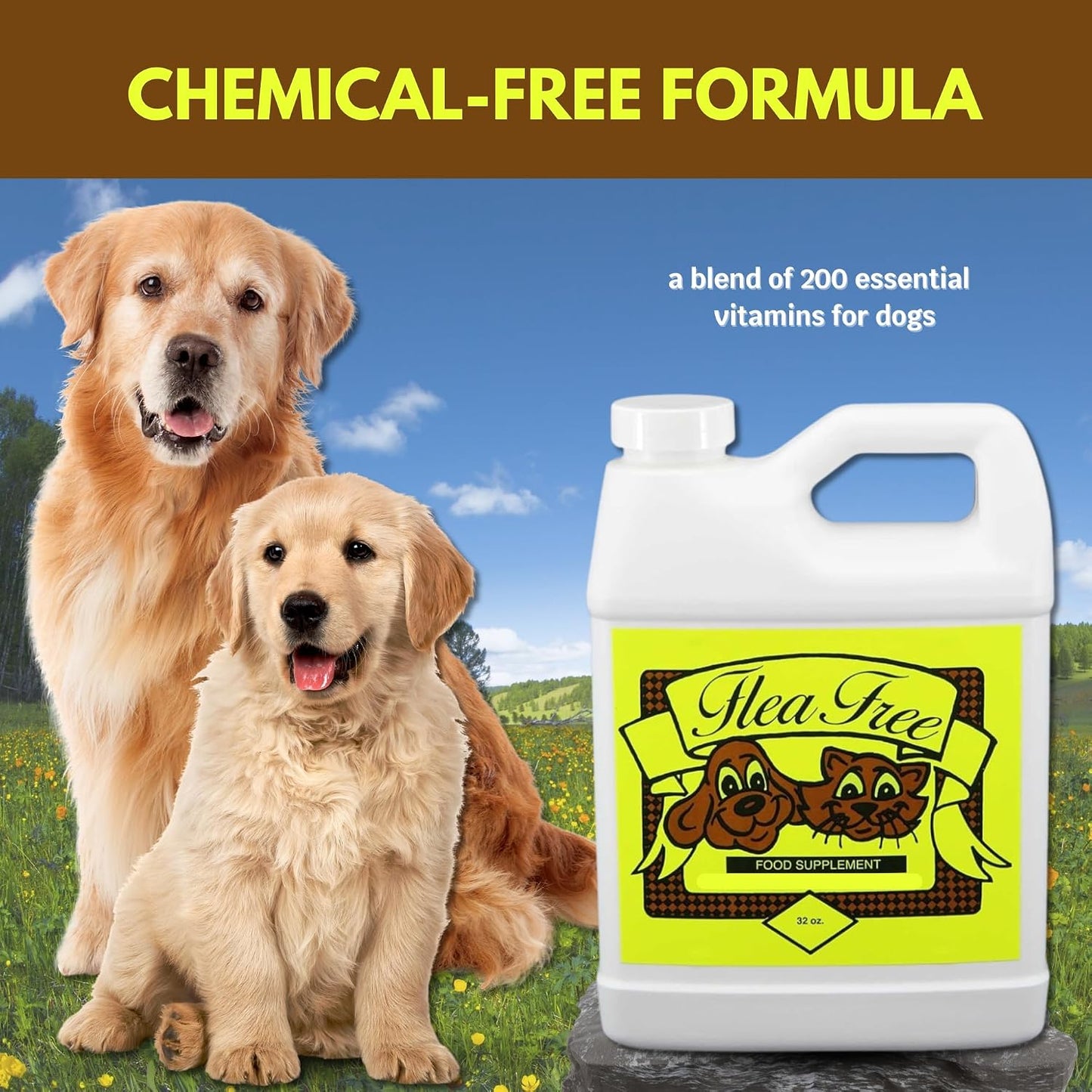 Flea Free Pure Organic Food Supplement - Anti-Flea Dog Vitamins (946 ml) - görsel 2