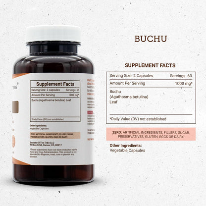 Secrets of the Tribe Buchu 1000mg Capsules (120 Count)