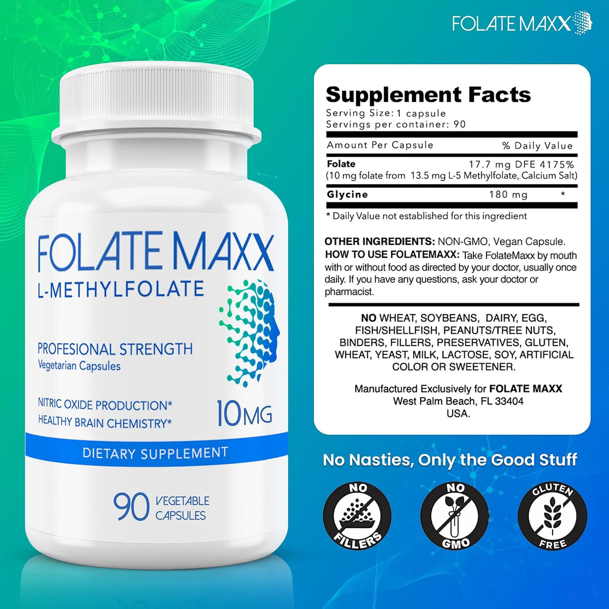 FolateMaxx L-Methylfolate 10mg, 90 Capsules – Active Methyl Folate for Energy, Mood & Focus - görsel 4