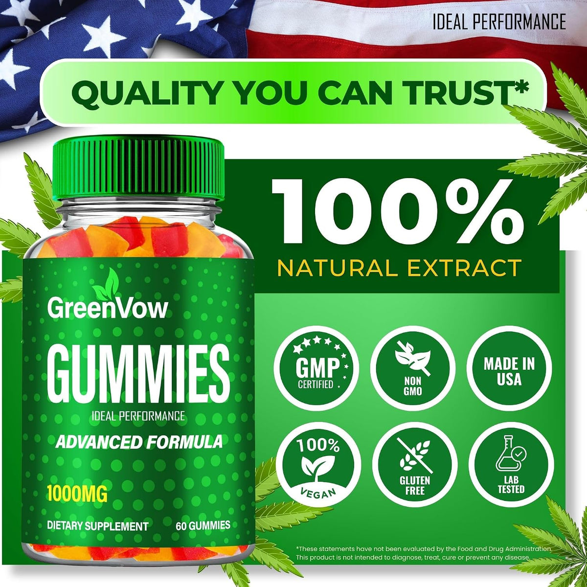 GreenVow Hemp Gummies – Official GreenVow Supplement, Maximum Strength, All Natural Support (60 Gummies) - görsel 5