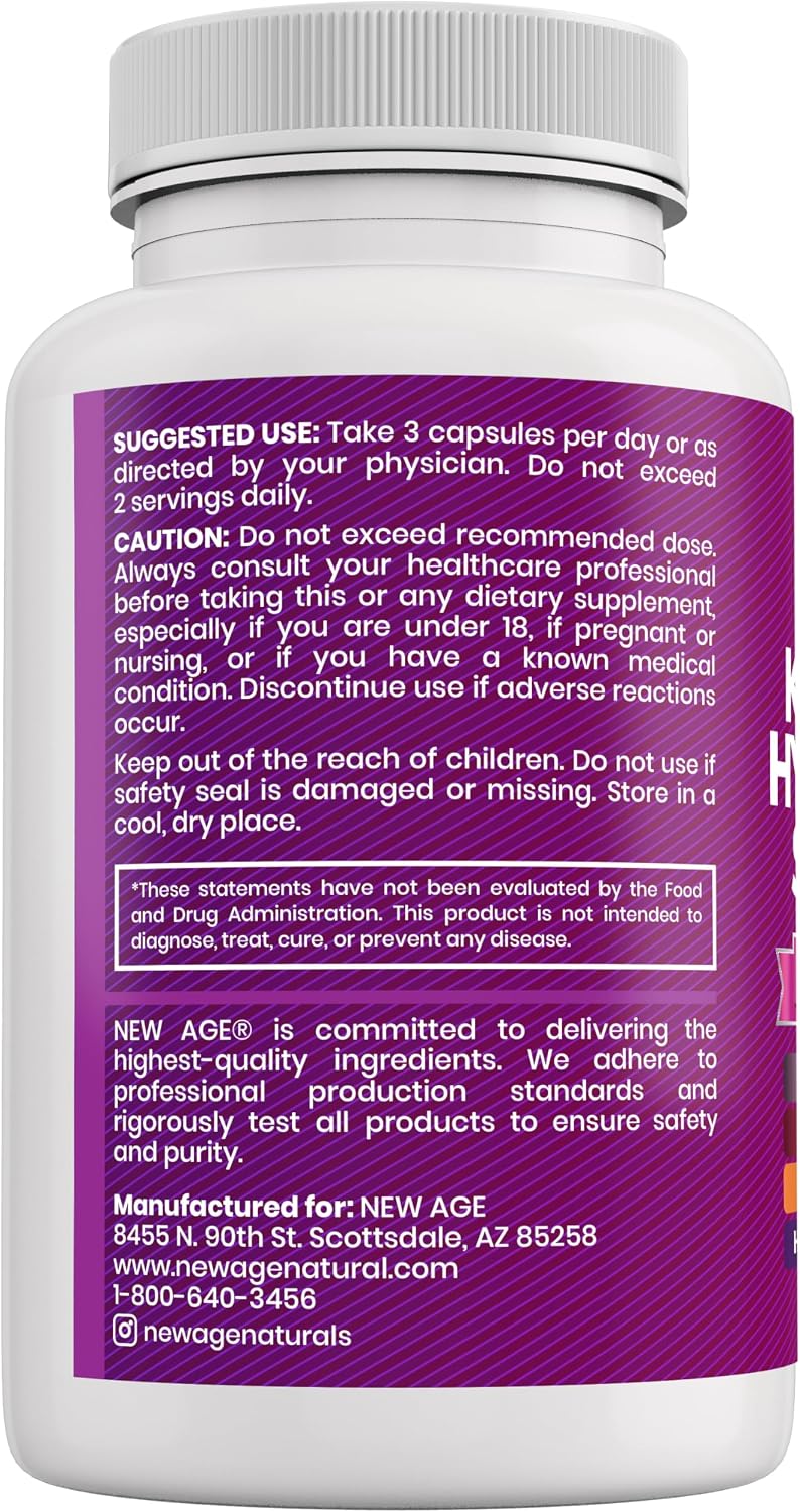 NEW AGE Collagen Capsules with Biotin, Keratin, Saw Palmetto, Hyaluronic Acid, Vitamin E, Folic Acid, Pumpkin Seed, MSM (Pack of 2, 180 Capsules) - görsel 8