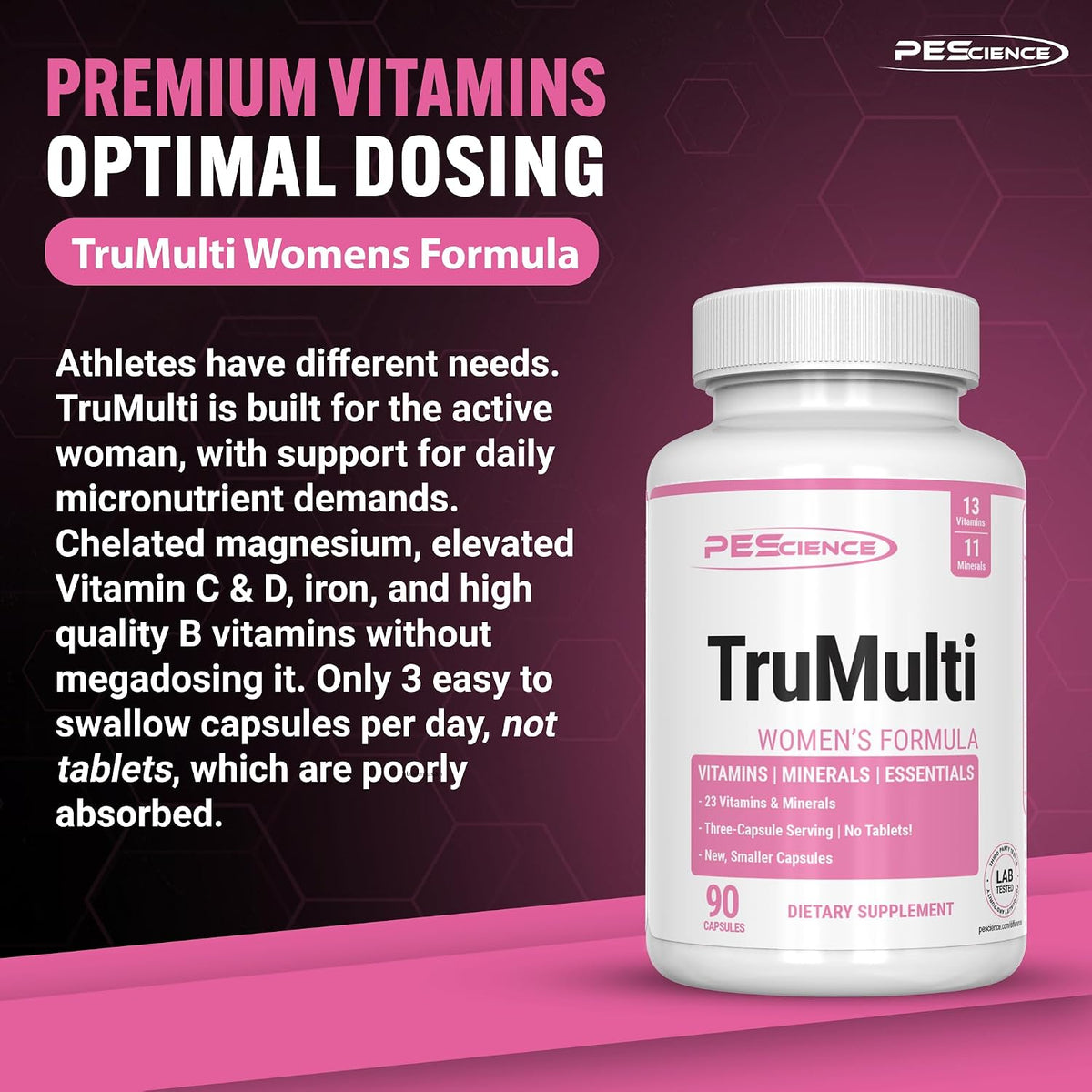 PEScience TruMulti Multivitamin for Women with Iron, 90 Capsules - görsel 2