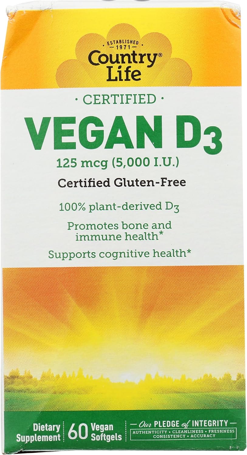 Country Life Vegan D3, 60 Softgels - görsel 1