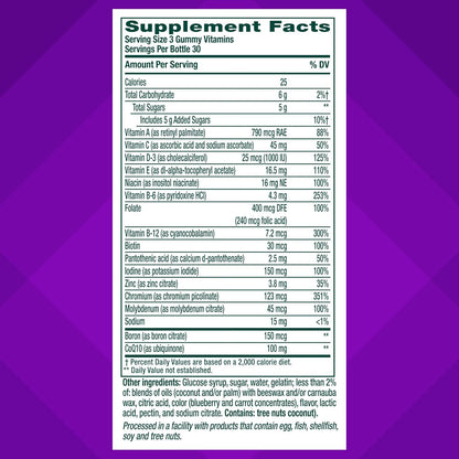 Vitafusion Power+ Men's Multivitamin with CoQ10, Blueberry Pomegranate, 90 Gummies