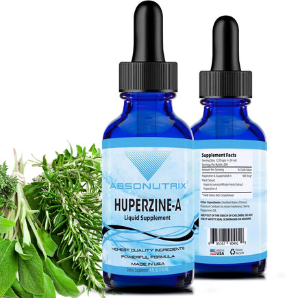 Absonutrix Huperzine-A Liquid Supplement - 400 mcg, 118 ml (4 fl oz), 200 Servings