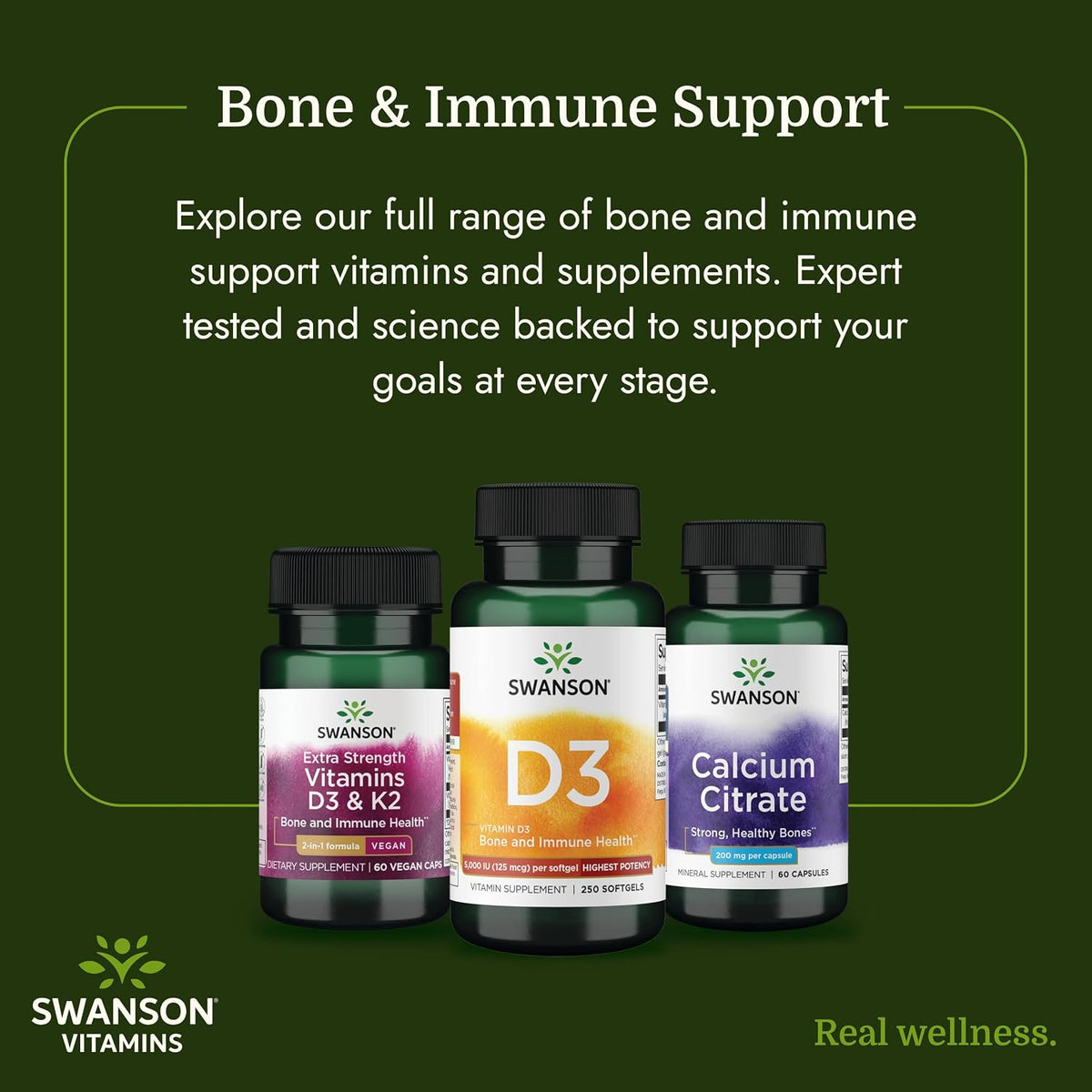 Swanson Vitamin D3 5,000 IU (125 mcg) – 250 Softgels - görsel 6