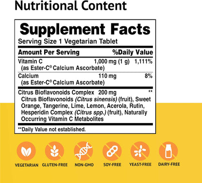American Health Ester-C with Citrus Bioflavonoids – 1000 mg, 45 Tablets