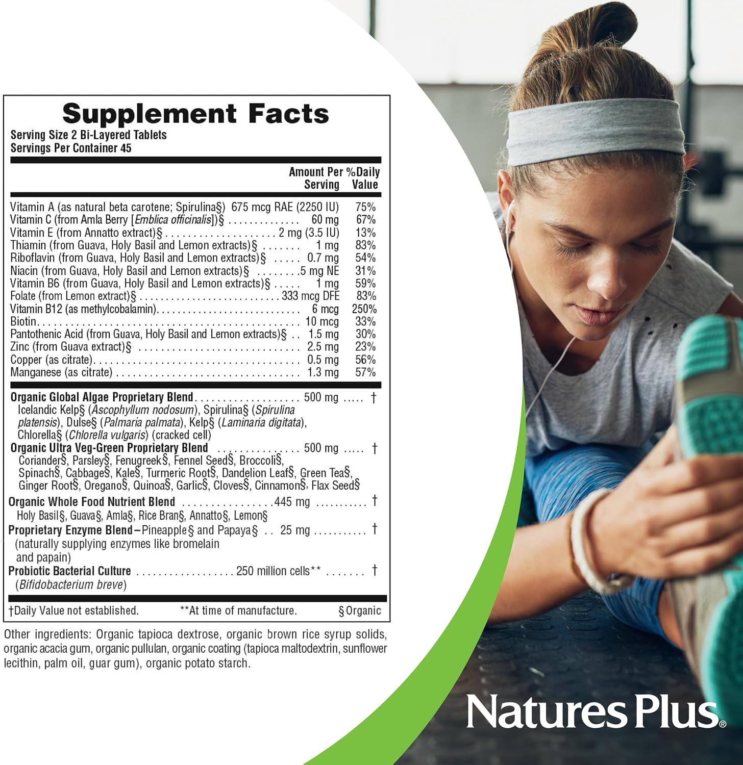 NaturesPlus Ultra Juice Green – 90 Bi-layered Tablets (Pack of 2) - görsel 4