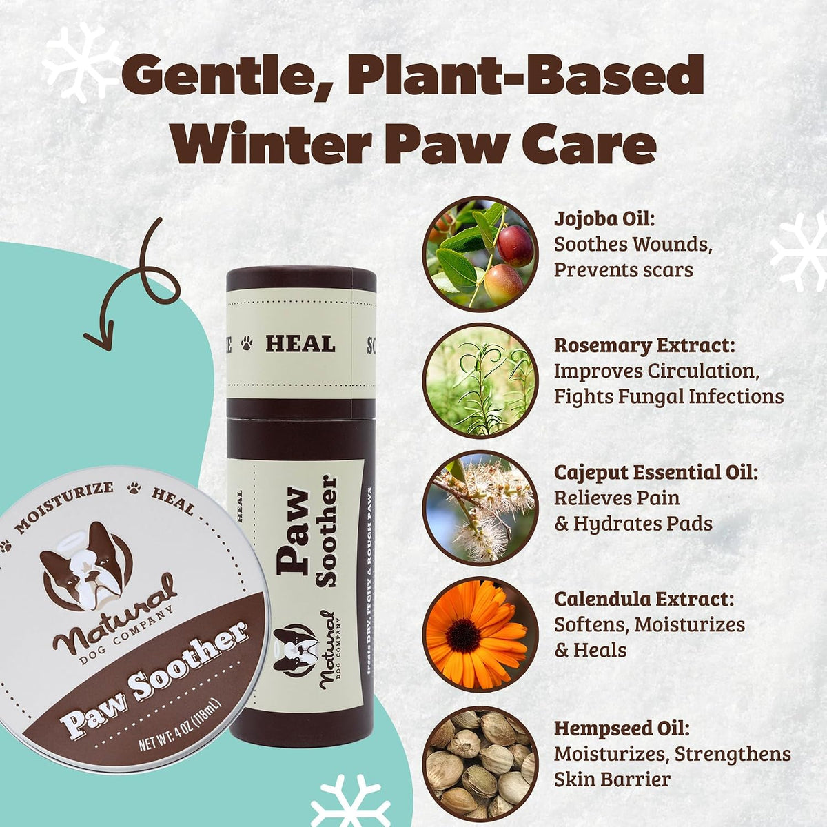 Natural Dog Company Paw Soother Balm Bundle (2 oz Tin & Travel Stick) - görsel 5