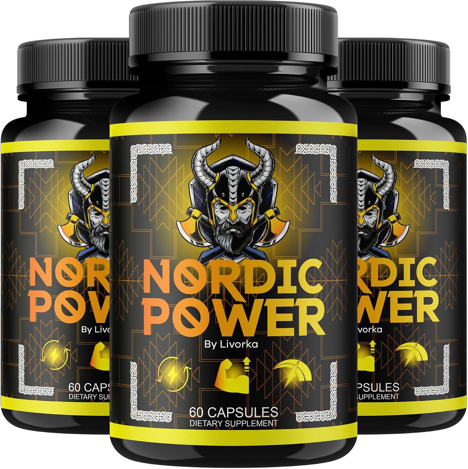 (3 Pack) Nordic Power Capsules - Official Nordic Power for Men, Advanced Formula Nordic Power Pills for Men, All Natural Premium Supplement Support Nordic Power Review, 180 Capsules for 3 Months - görsel 1