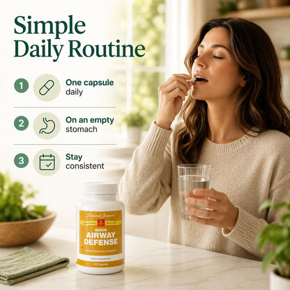 Bernard Jensen's Quick Airway Defence 440 mg, 60 Tapioca Capsules - Herbal Respiratory Support
