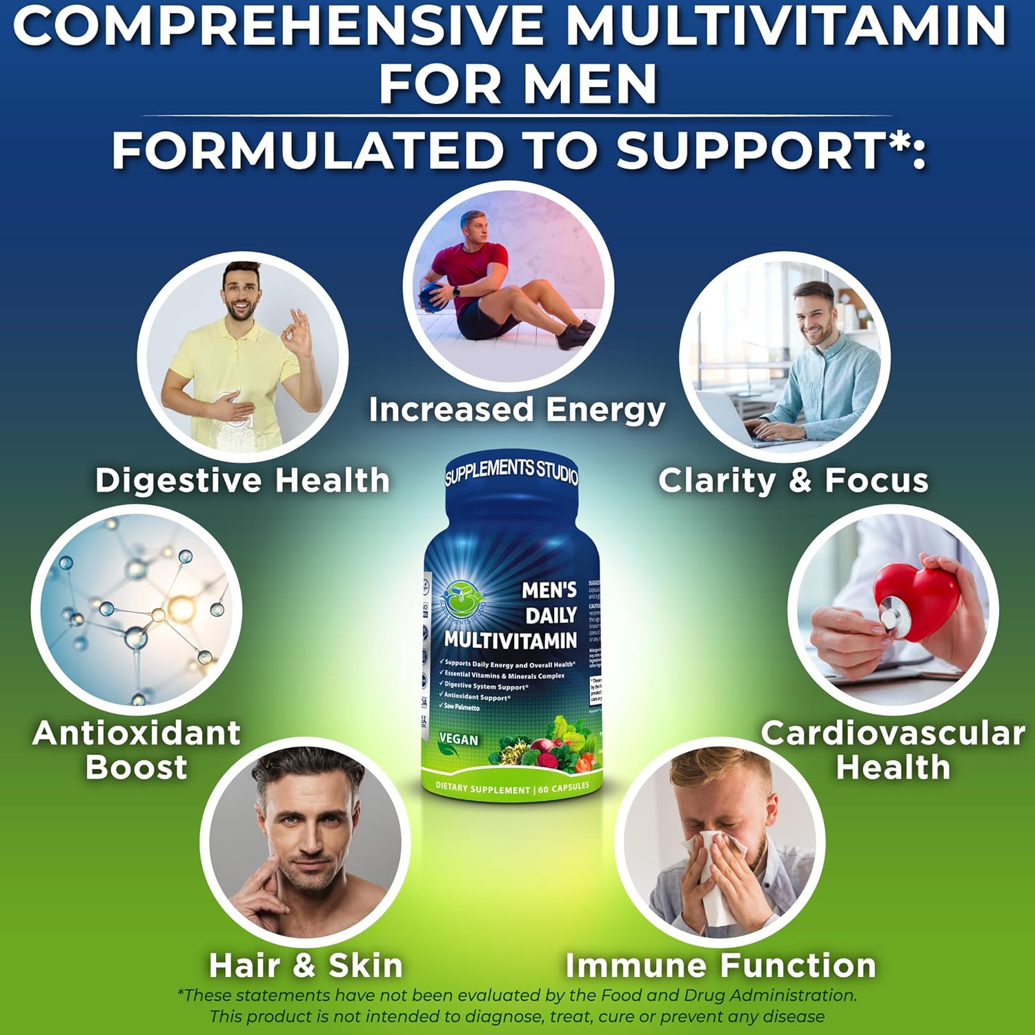 Men's Daily Multivitamin – Vegan Methylated with Saw Palmetto and Organic Superfoods - görsel 4