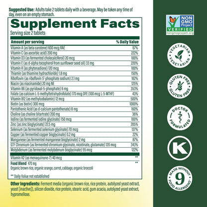MegaFood Men's Advanced Multivitamin - Formulated for Brain Health, Immune Support & Energy - Non-GMO, Vegetarian - 120 Tablets