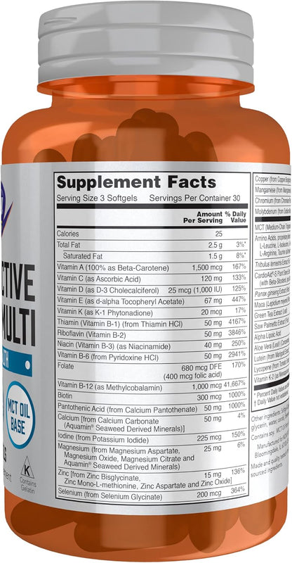 NOW Foods Men's Extreme Sports Multi with Free-Form Amino Acids, ZMA, Tribulus, MCT Oil & Herbal Extracts, 90 Softgels