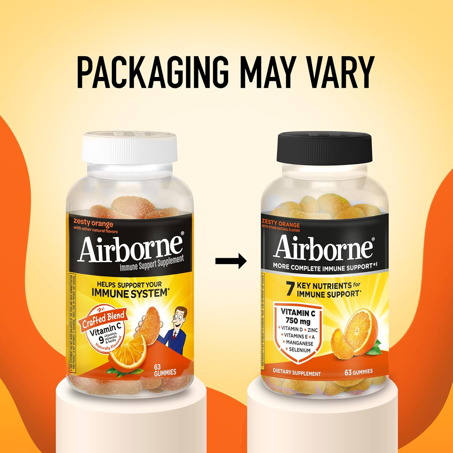 Airborne Immune Support Gummies, Zesty Orange, 63 Gummies - görsel 6