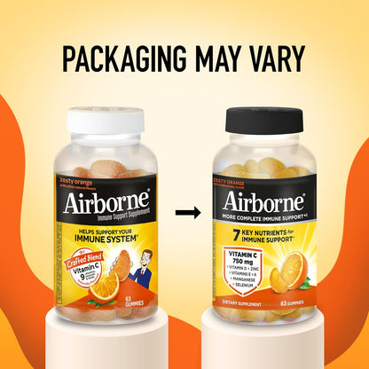 Airborne Immune Support Gummies, Zesty Orange, 63 Gummies