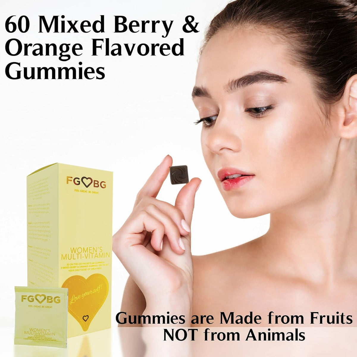 FGBG Women's Multivitamin Gummies - Vegan All-in-One Formula - Supports Energy & Brain Function - 30-Day Supply - görsel 2