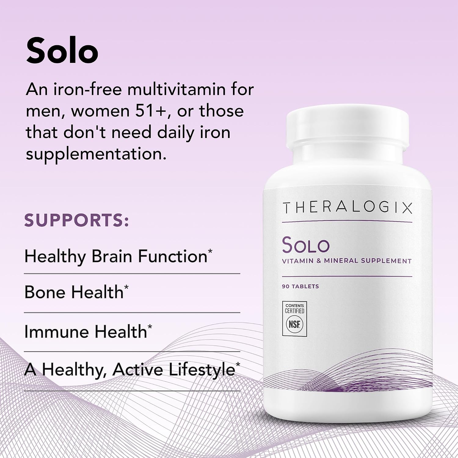 Theralogix Solo Multivitamin & Multimineral Supplement Without Iron – 90 Tablets - görsel 2