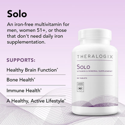 Theralogix Solo Multivitamin & Multimineral Supplement Without Iron – 90 Tablets