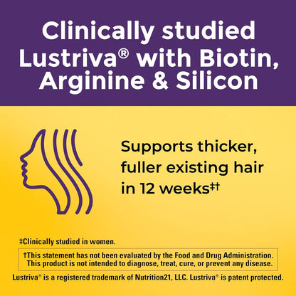 Nature Made Hair Growth Soft gel capsules – With Clinically Studied Lustriva, Biotin, Vitamin C & A, 30 Soft gel capsules