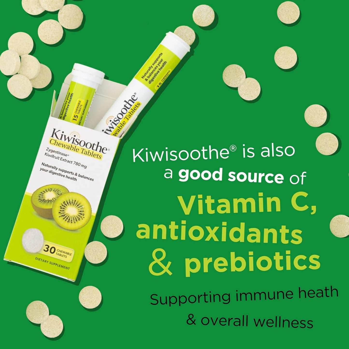 AFT Pharmaceuticals KiwiSoothe Digestive Wellness Supplement, 30 Chewable Tablets - görsel 5