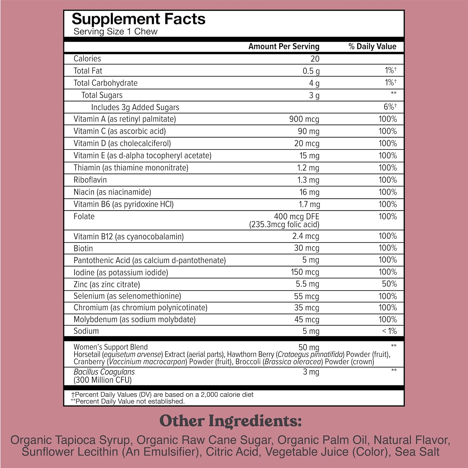 CHEWSY Women's Multivitamin – Immune & Energy Support – 23 Nutrients with Probiotics, Biotin & Cranberry – 30-Day Supply - görsel 2