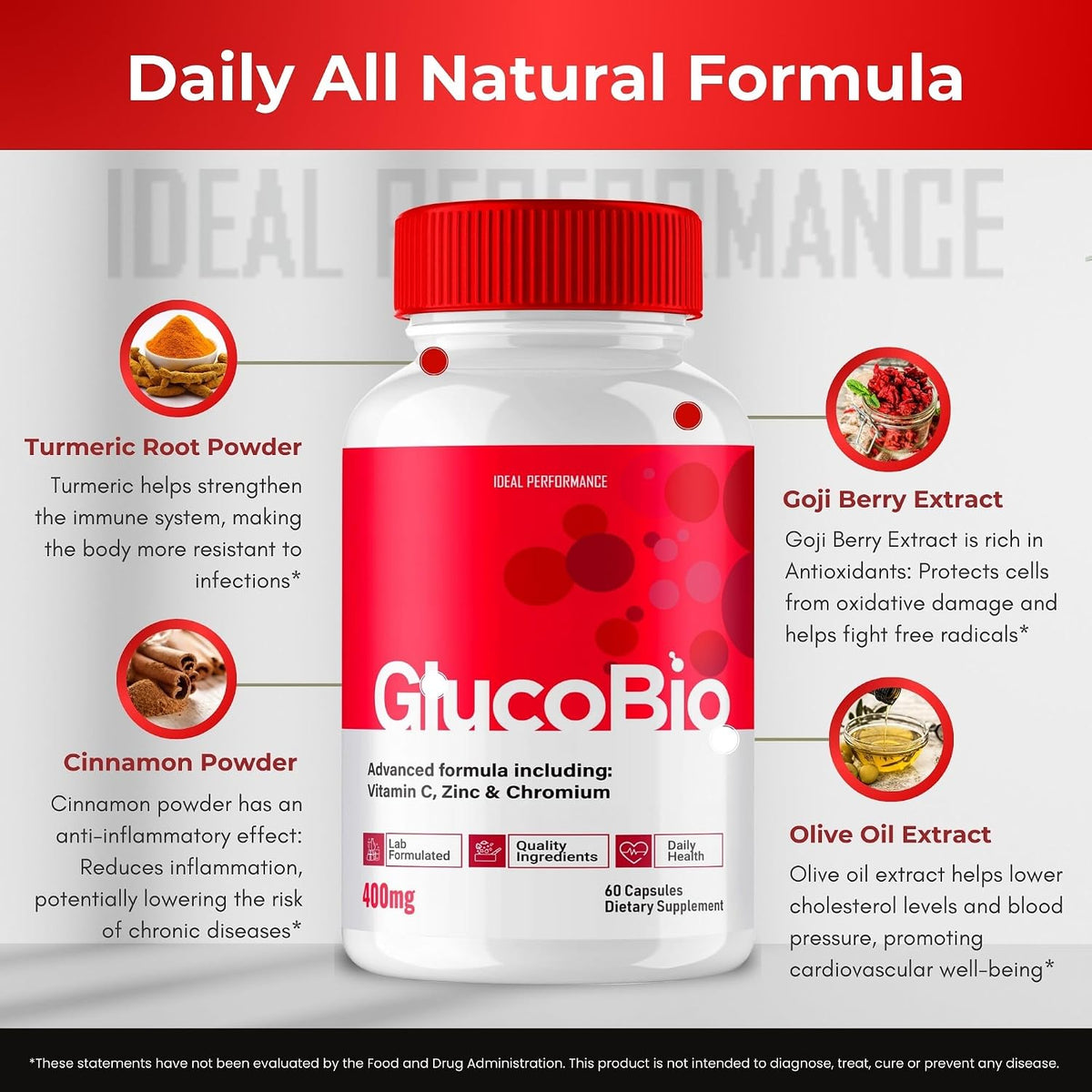 GlucoBio Capsules, Official GlucoBio Support Supplement – Potent Formula, GlucoBio Health and Wellbeing Capsules (60 Capsules) - görsel 4