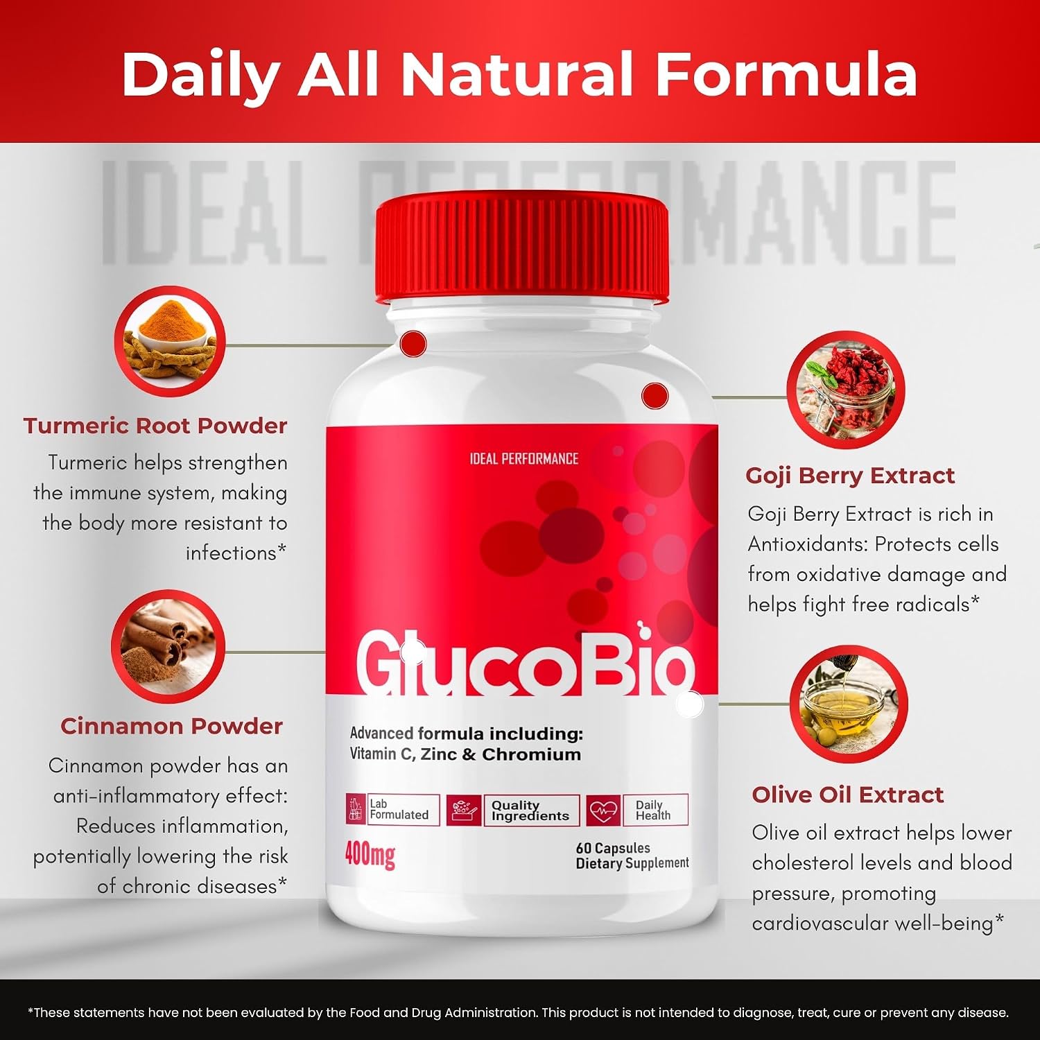 GlucoBio Capsules, Official GlucoBio Support Supplement – Potent Formula, GlucoBio Health and Wellbeing Capsules (60 Capsules) - görsel 4