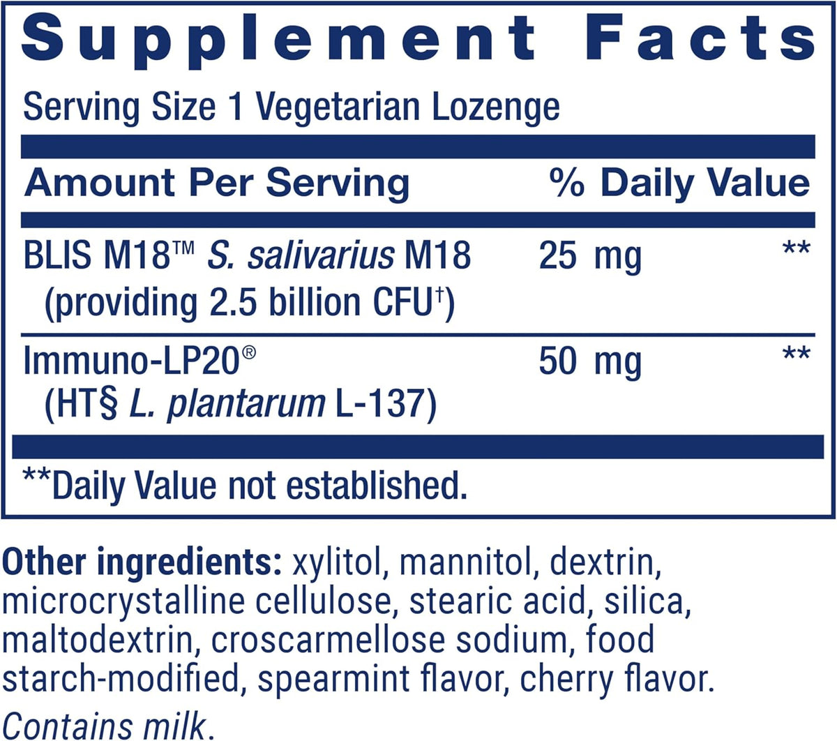 Life Extension FLORASSIST® Probiotic for Oral Hygiene - Oral Probiotic for Healthy Teeth and Gums with BLIS M18™ - Once Daily Lozenges, Gluten-free, Vegetarian, 30 Count - görsel 3
