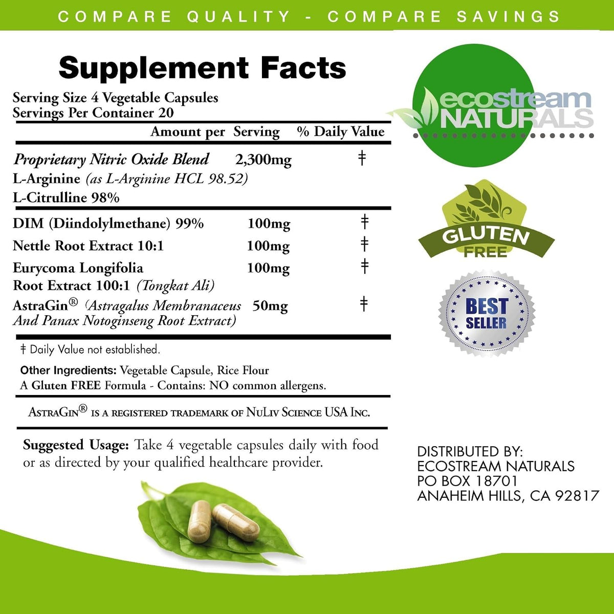 MAX 2650mg Nitric Oxide Booster with L-Arginine, L-Citrulline, and Astragin - Time Release Formula - görsel 2