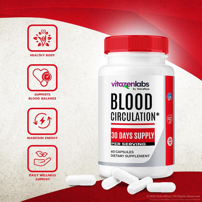 Vitazenlabs Blood Support Plus, Maximum Strength All-Natural Formula, 120 Capsules (Pack of 2)