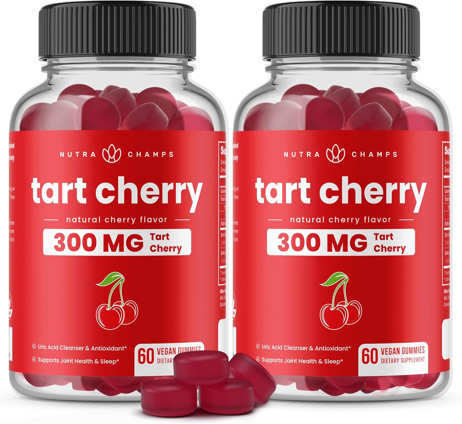 Tart Cherry Gummies with Celery Seed – 120 Count – Vegan, Non-GMO, Third-Party Tested - görsel 1