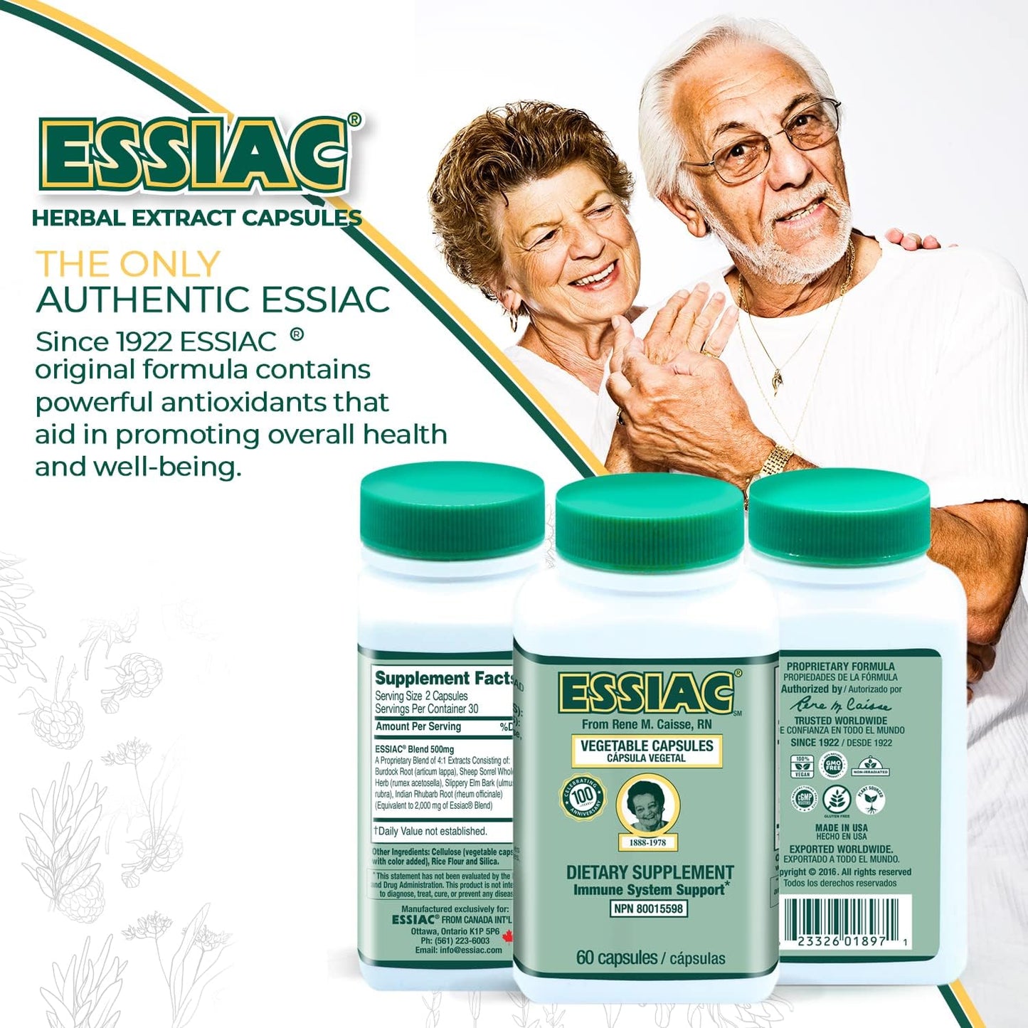 ESSIAC All-Natural Herbal Extract Capsules – 60 Capsules - görsel 4