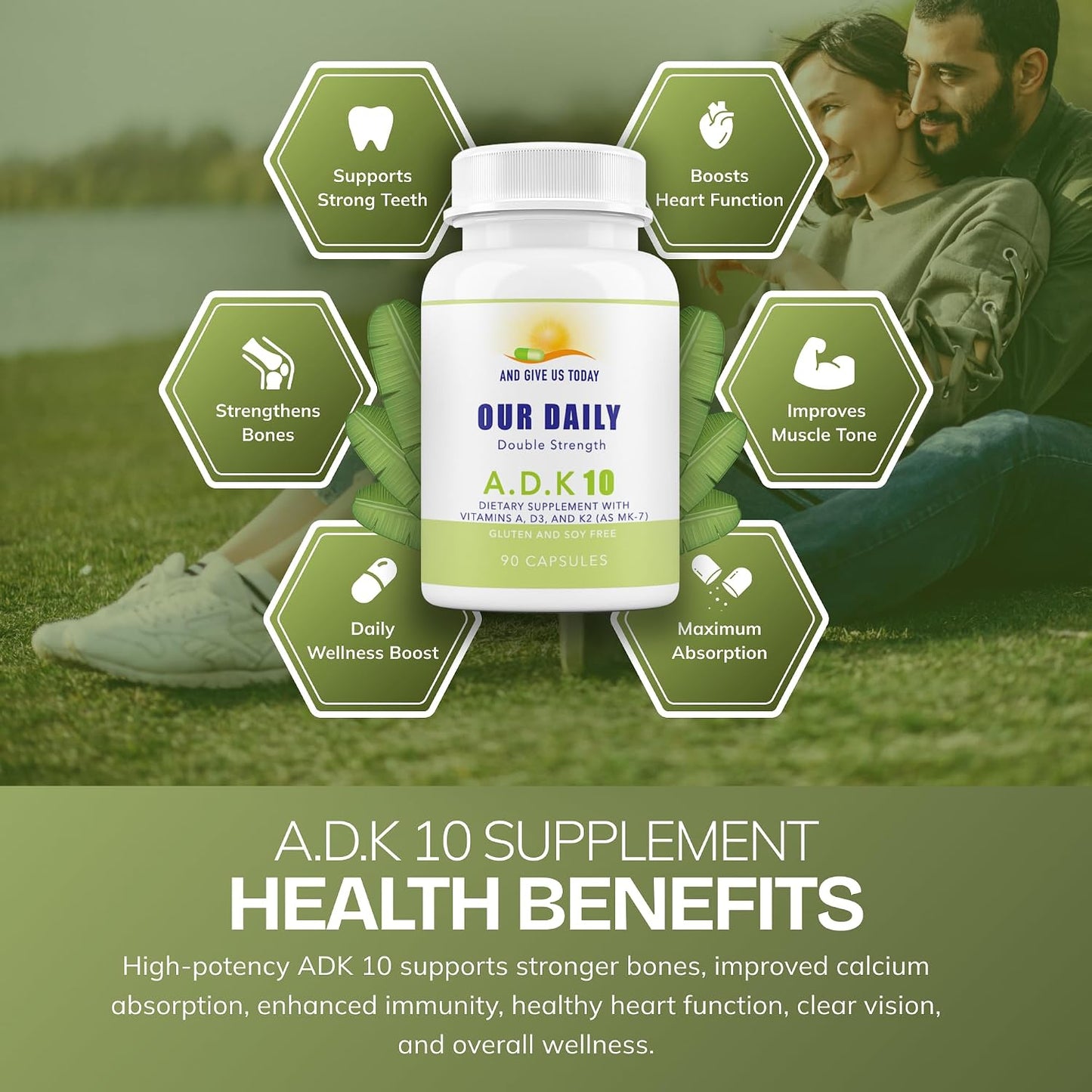 Daily Vites ADK 10 Vitamin Food Supplement: High Potency A, D3, K2-MK7 – 180 Capsules - görsel 5