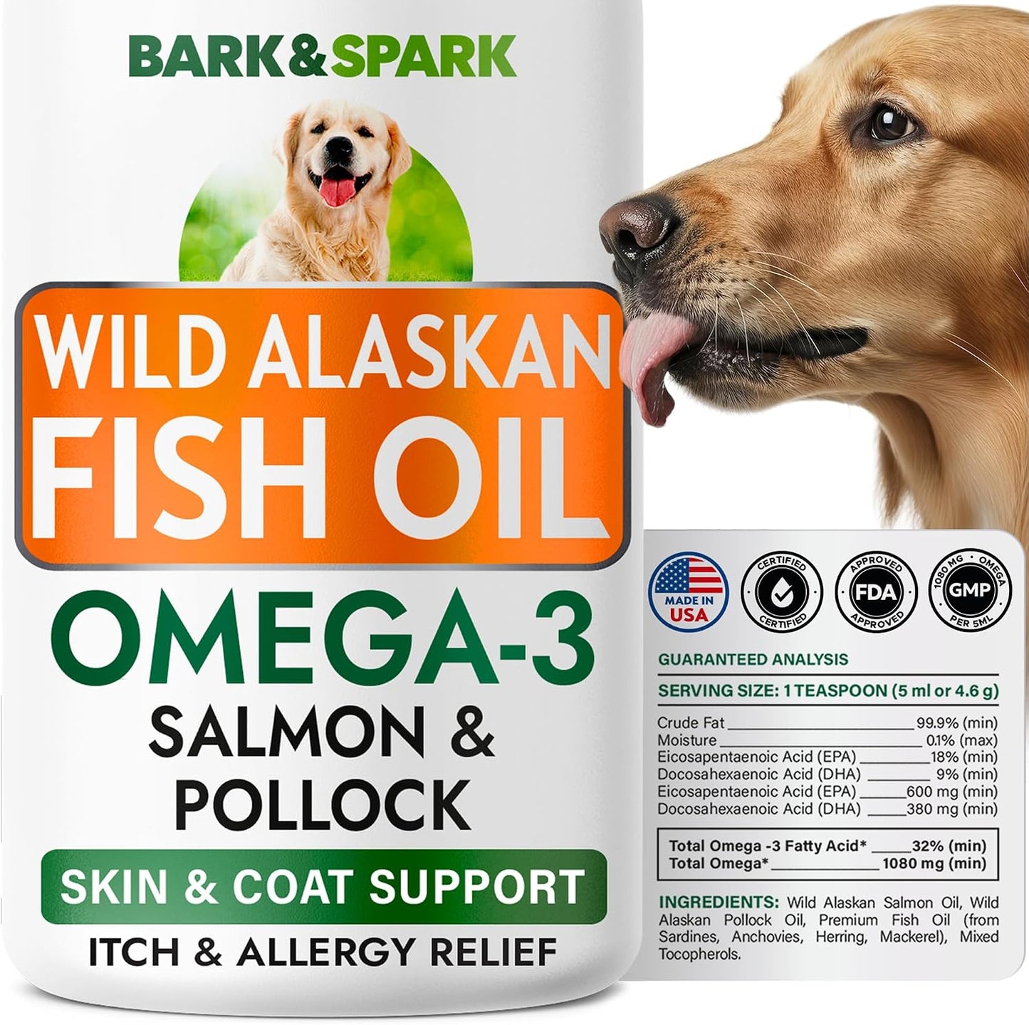 Omega-3 Fish Oil for Dogs – EPA & DHA Fatty Acids – 180ct - görsel 10
