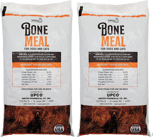 Bone Meal Steamed Powder for Dogs and Cats 2 Pack Total 2 Pounds (approx 908g) from Upco Bone Meal Made in USA