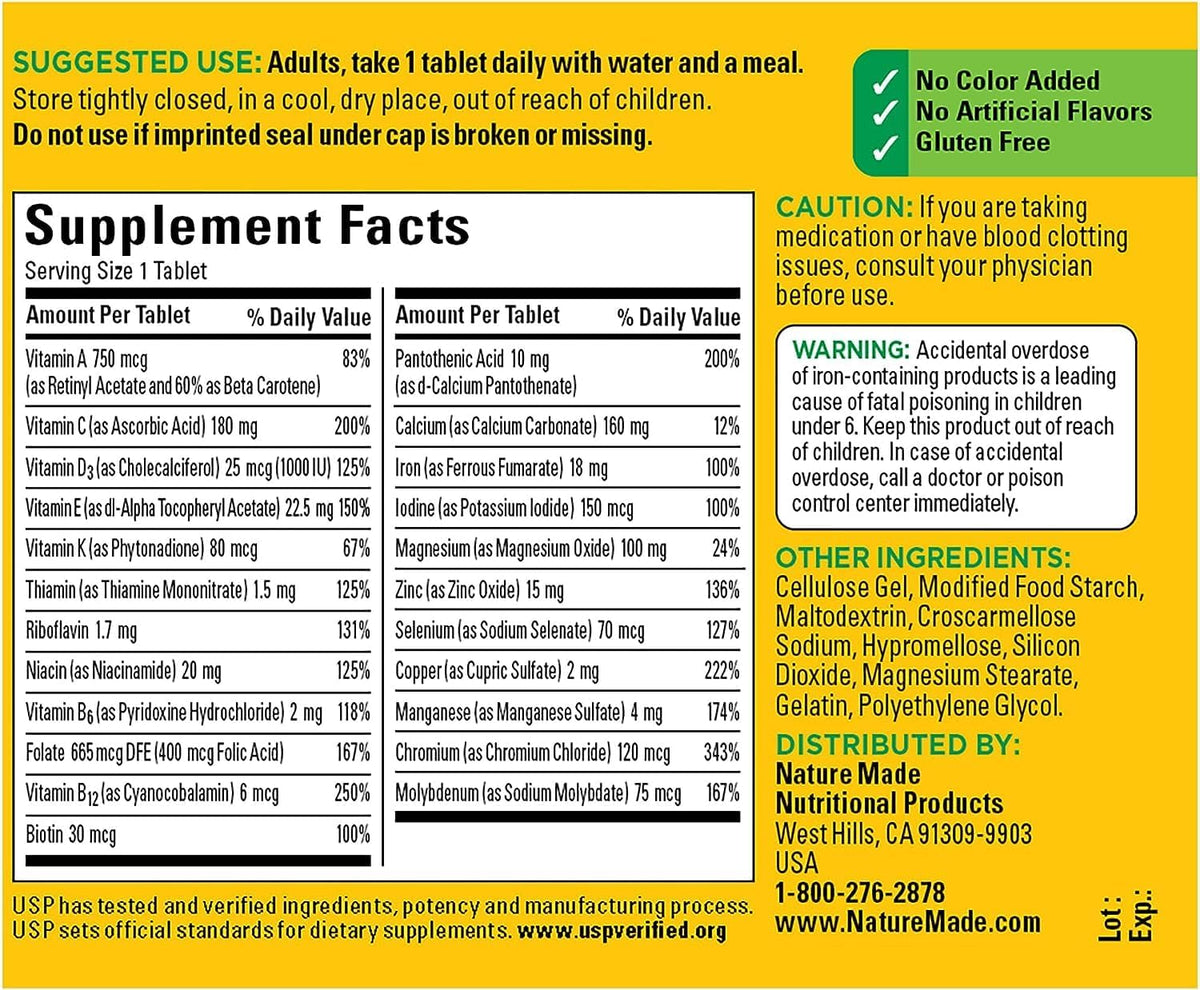 Nature Made Multi Complete Tablets 130 Tablets (Pack of 5) - görsel 2