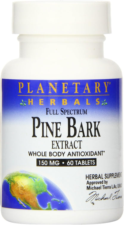 Planetary Herbals Pine Bark Extract 150 mg, 60 Tablets