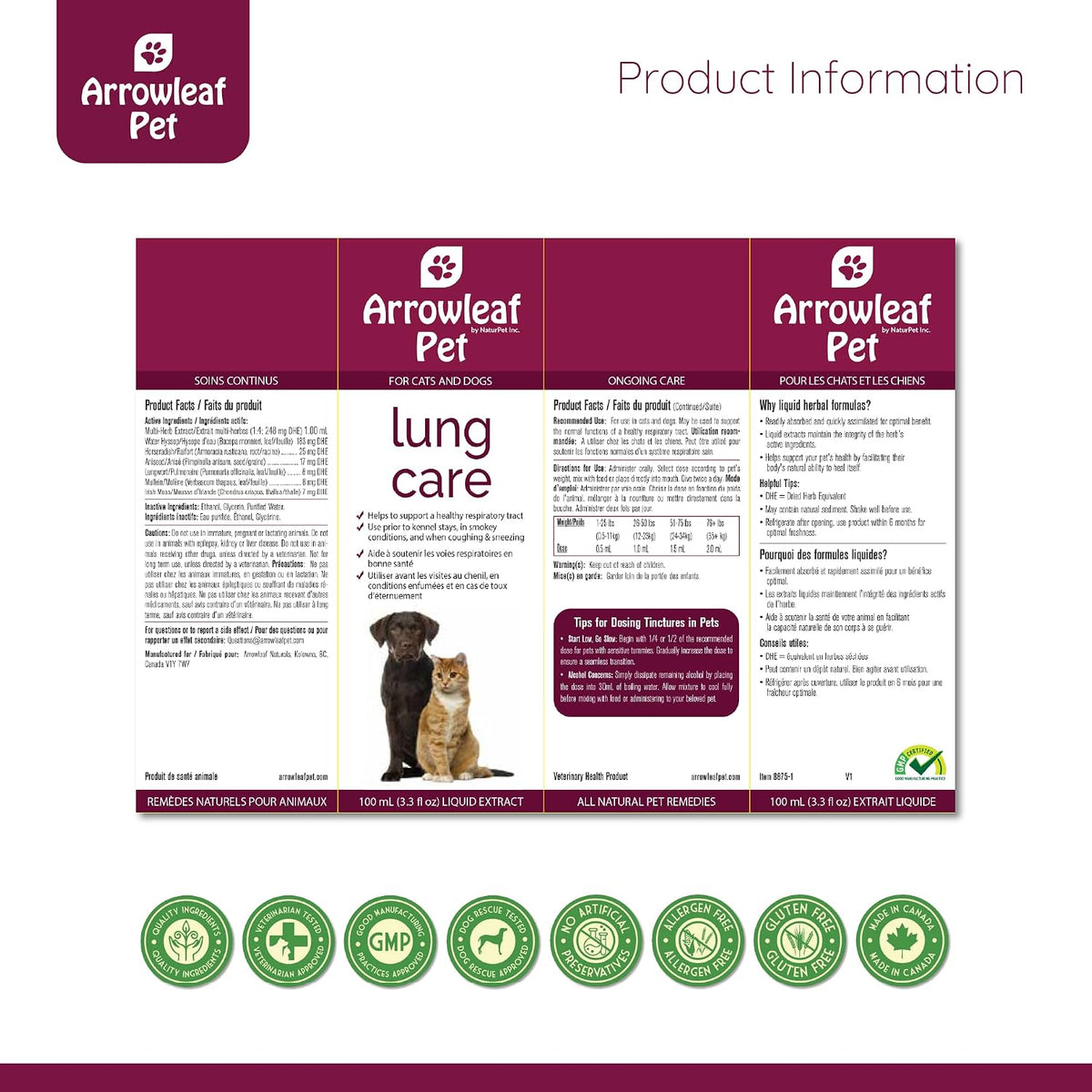 NaturPet Lung Care for Cats and Dogs | Respiratory Support Herbal Tincture (100 ml) - görsel 5