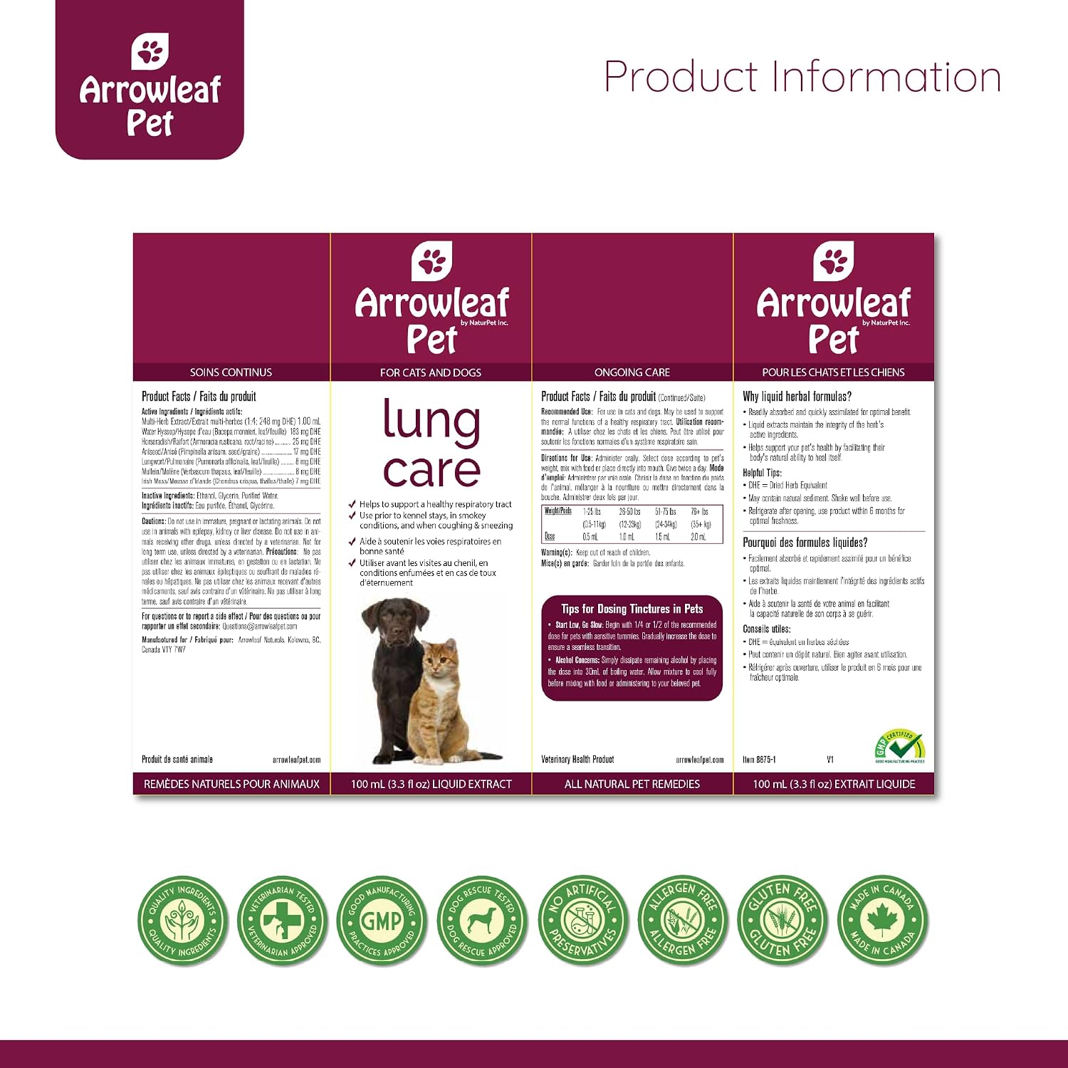 NaturPet Lung Care for Cats and Dogs | Respiratory Support Herbal Tincture (100 ml) - görsel 5