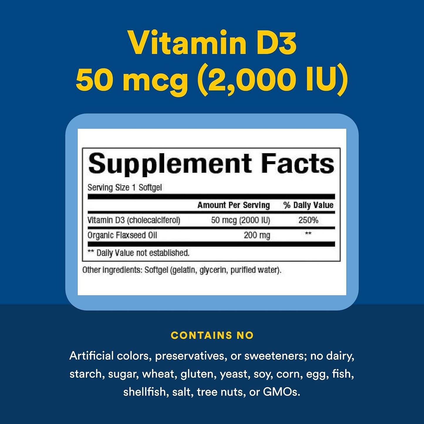 Natural Factors Vitamin D3 2000 IU, 240 Soft Gels - görsel 4