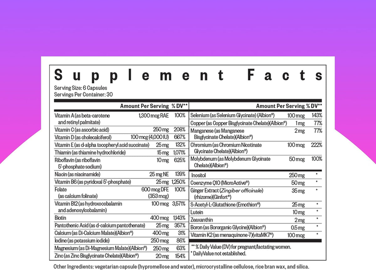 Seeking Health Optimal Prenatal MF - Methyl-Free Prenatal Vitamin with Folate, Vitamin B12, and Ginger (180 Capsules) - görsel 2