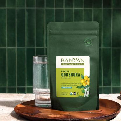 Banyan Botanicals Gokshura Powder – Organic Gokshura Fruit (Tribulus Terrestris) Powder – Men's Vitality Supplement – Supports Urinary Health – 227 g – Non-GM Sustainably Sourced Vegan