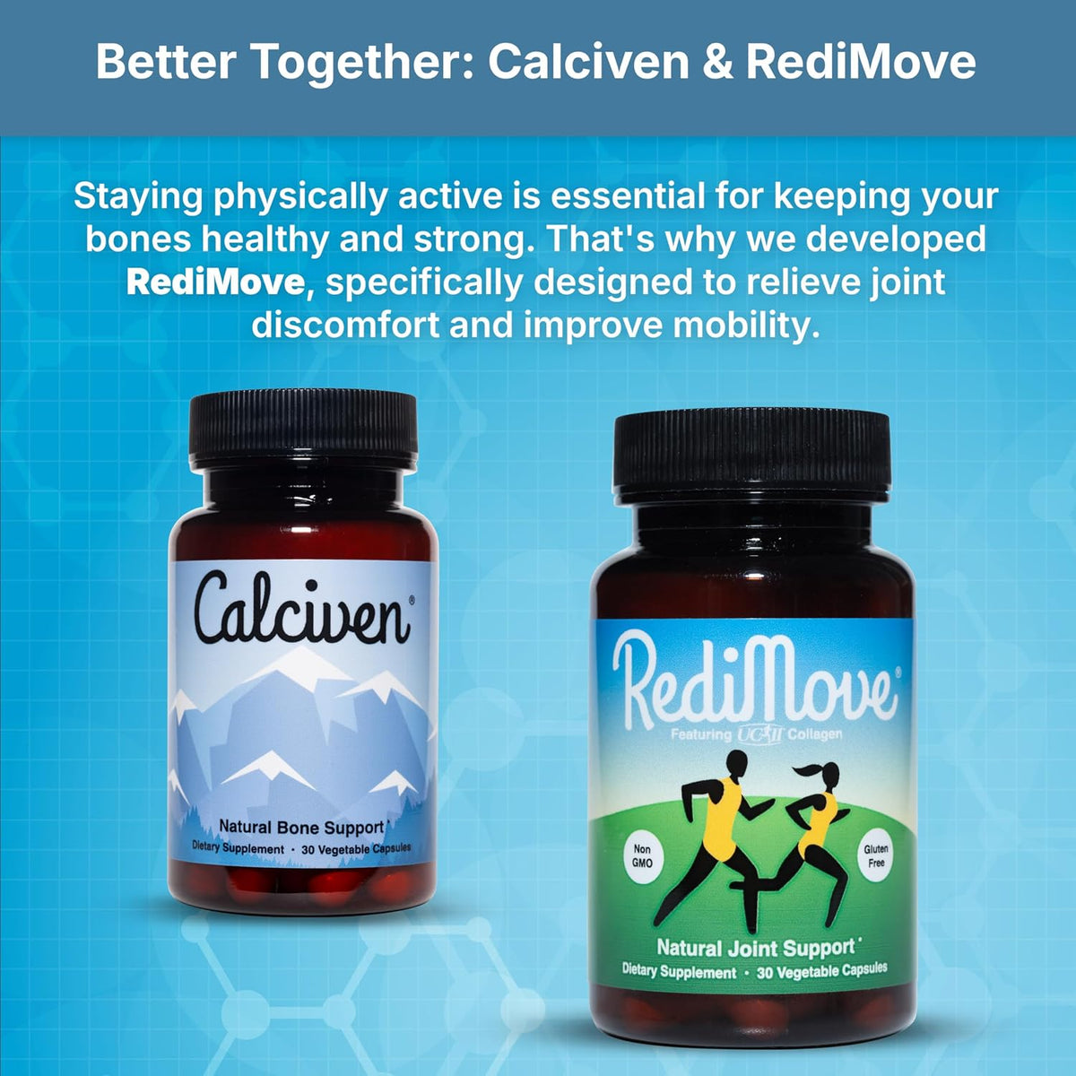 Calciven - Natural Bone Support Supplement with Calcium, Magnesium, Vitamin D3 & K2 - Non-GM, Gluten-free - görsel 8