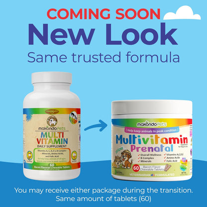 Dog Prenatal Vitamins – Multivitamin for Cats and Dogs with Folic Acid, Calcium, Iron, Minerals and Amino Acids