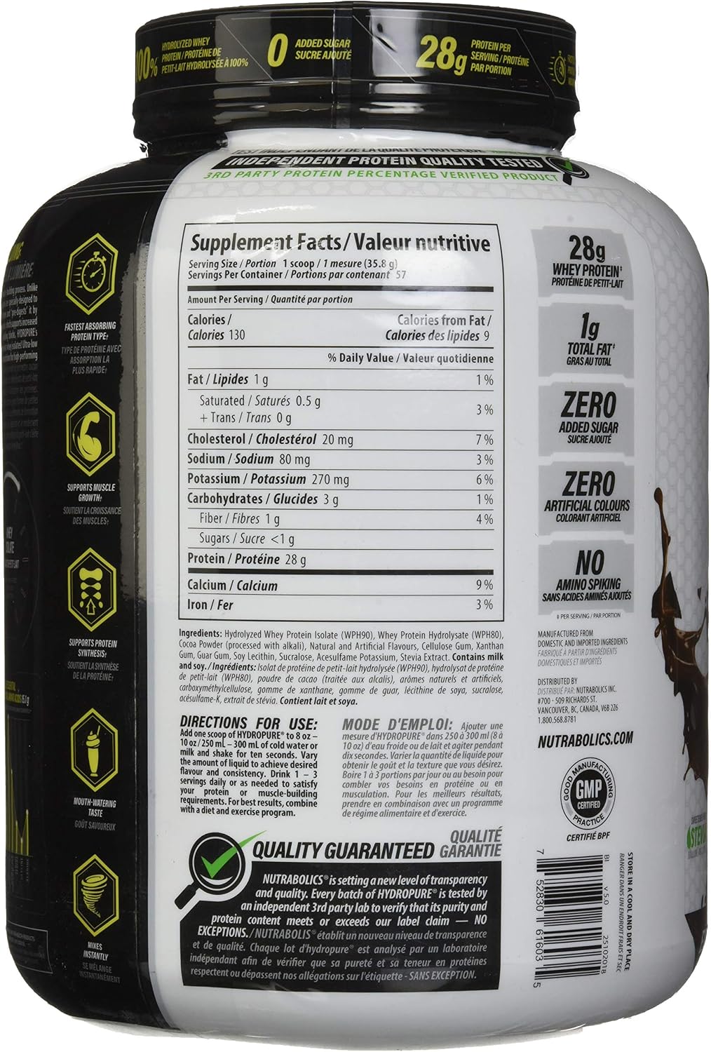Nutrabolics Hydropure - 100% Hydrolysed Whey Protein, 2 kg - görsel 3