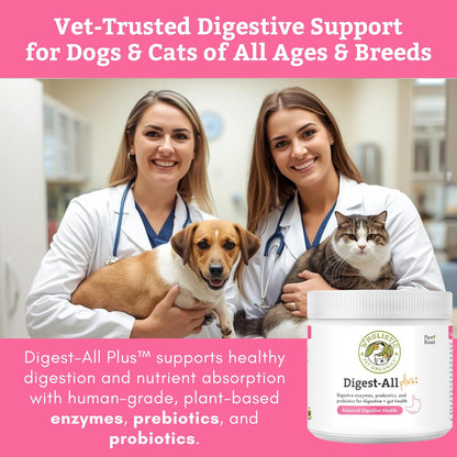 Wholistic Pet Organics Daily Probiotics for Dogs & Cats - Digestive Health Support with Prebiotics & Enzymes - 113 g Powder